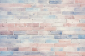 Generative AI : Pastel brick wall texture Interiors background. Gray cement,concrete brushed pastel painted outdoor house. Flat stone flooring sepia tones. Stucco sand plastered pattern seamless new m