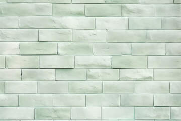 Naklejka premium Generative AI : Green brick wall texture Interiors background. Gray cement,concrete brushed pastel painted outdoor house. Flat stone flooring sepia tones. Stucco sand plastered pattern seamless new mo
