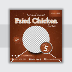 Editable minimal square banner template. White and Gray background color mockup. Suitable for social media post and web internet ads. Vector food menu design.