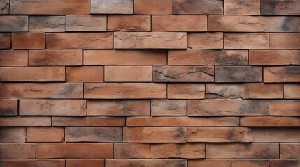 Generative AI : Beautiful brown block brick wall pattern texture background.