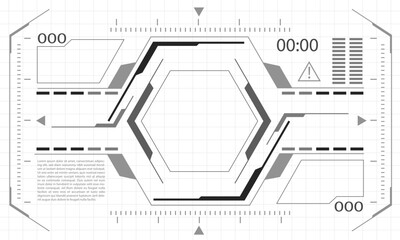 HUD sci-fi interface screen monochrome view design virtual reality futuristic technology display vector
