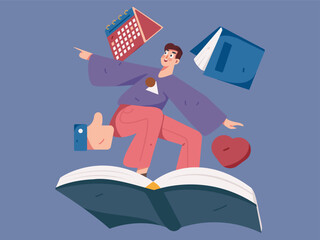 Education learning people flat vector concept hand drawn illustration
