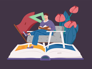 Education learning people flat vector concept hand drawn illustration
