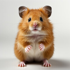 Generative AI, hamster on a white background