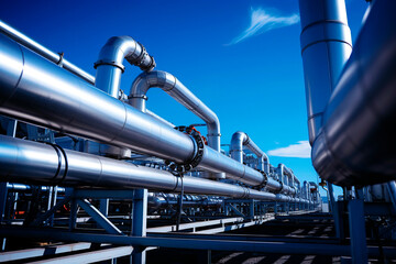 Industrial pipes, outdoor, blue sky