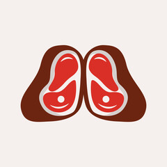 Beef Logo, Meat Steak Vector, Grill Cuisine Design, Steak Restaurant Brand Template Icon