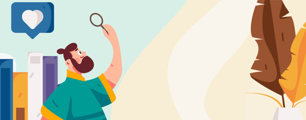 Education learning people flat vector concept hand drawn illustration
