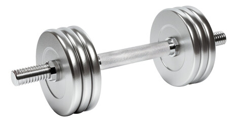 Fototapeta premium Silver dumbbell isolated.