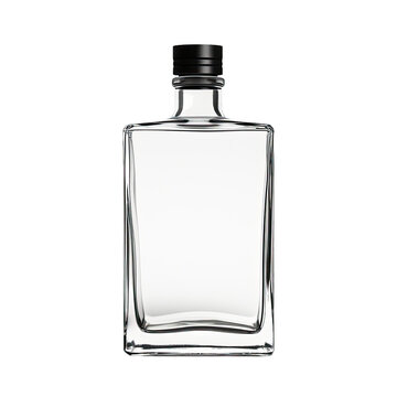 Empty alcohol bottle. Beverage product prototype.