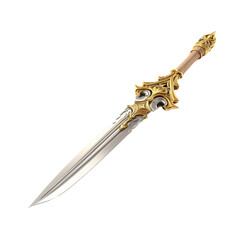 Gold sword on transparent backround.