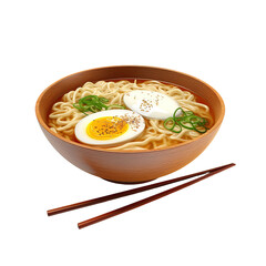 3D rendering of ramen soup illustration isolated om transparent.