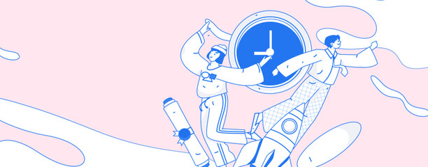 Education learning people flat vector concept hand drawn illustration
