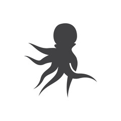 Octopus Logo, Simple Line Design, Sea Animal Vector Japanese Seafood Ingredient, Icon Symbol Illustration