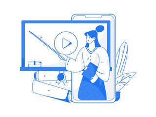 Education learning people flat vector concept hand drawn illustration
