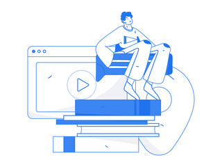 Education learning people flat vector concept hand drawn illustration
