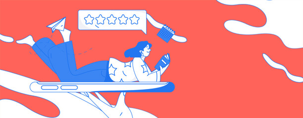 Education learning people flat vector concept hand drawn illustration
