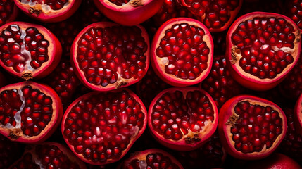 pomegranate seeds close up