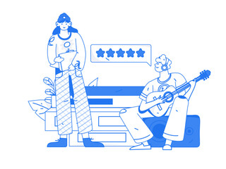 Education learning people flat vector concept hand drawn illustration
