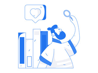 Education learning people flat vector concept hand drawn illustration
