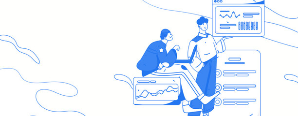 Business People Flat Vector Concept Operation Hand Drawn Illustration
