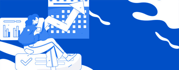 Business People Flat Vector Concept Operation Hand Drawn Illustration
