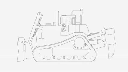 excavator outline. excavator line drawing. excavator line art. excavator illustration