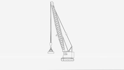 crane outline. crane line art. crane illustration. crane line drawing