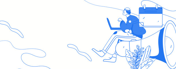 Business People Flat Vector Concept Operation Hand Drawn Illustration
