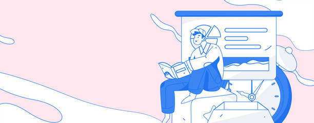 Business People Flat Vector Concept Operation Hand Drawn Illustration
