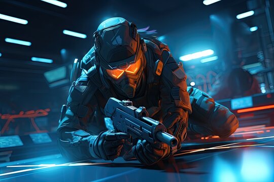 Valorant Soldier Concept Character. FPS Gameplay scenario.	
