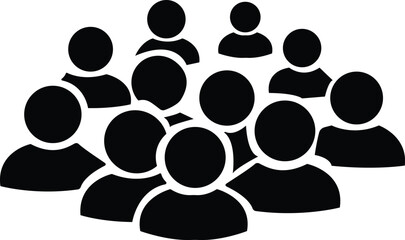 People black icons. People icons in modern simple flat and lines design. People icon, isolated on white background. Person icon, User icon for web site,