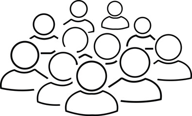 People black icons. People icons in modern simple flat and lines design. People icon, isolated on white background. Person icon, User icon for web site,