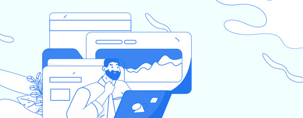 Business People Flat Vector Concept Operation Hand Drawn Illustration
