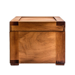 A versatile wooden box isolated on a transparent backround.