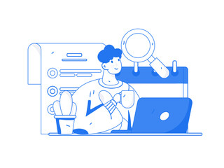 Business People Flat Vector Concept Operation Hand Drawn Illustration
