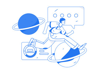 Business People Flat Vector Concept Operation Hand Drawn Illustration
