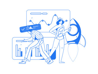 Business People Flat Vector Concept Operation Hand Drawn Illustration
