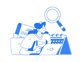 Business People Flat Vector Concept Operation Hand Drawn Illustration
