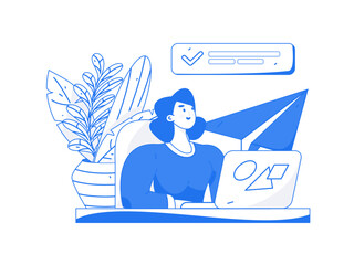 Business People Flat Vector Concept Operation Hand Drawn Illustration
