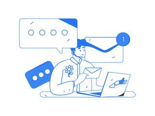 Business People Flat Vector Concept Operation Hand Drawn Illustration
