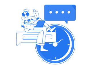 Business People Flat Vector Concept Operation Hand Drawn Illustration
