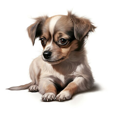 lovely chihuahua puppy in cute gesture on white background