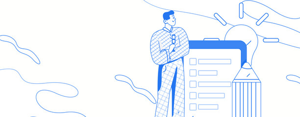 Business People Flat Vector Concept Operation Hand Drawn Illustration
