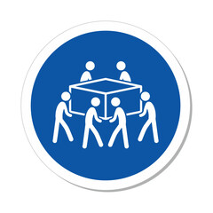 Multi-Person Lift Required Safety Labels: 6 Person Lift Required Symbol (LB-2935)