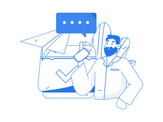 Business People Flat Vector Concept Operation Hand Drawn Illustration
