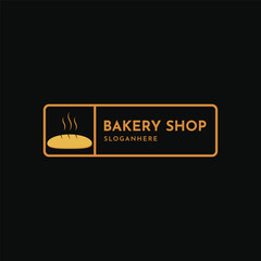 Vintage Retro Bakery shop wheat bread Logo Design