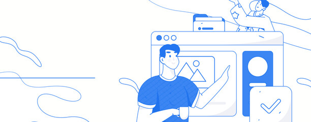 Business People Flat Vector Concept Operation Hand Drawn Illustration
