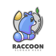 Raccoon nature cartoon