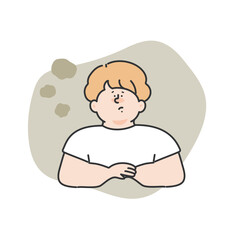 体調不良に悩む男性　イラスト