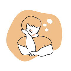 体調不良に悩む男性　イラスト